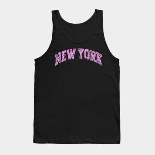 New York Varsity Pink Text Tank Top